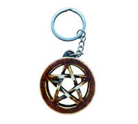 Pentagramm Anhänger Schlüssel, Hexenstern Amulett Schlüsselring, Pentakel