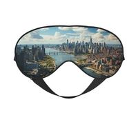 Penthouse Augenmaske mit Blick über New York Manhattan, doppelseitig, weich, Verdunkelung, Augenmaske für Nickerchen, Nachtschlaf, Augenmaske
