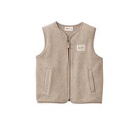 People Wear Organic Fleece-Weste dunkelsand mélange 110/116