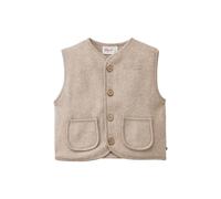 People Wear Organic Fleece-Weste dunkelsand mélange 62/68