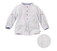 People Wear Organic Langarm-Hemd, weiß-blau gestreift, aus Bio-Baumwolle 98/104