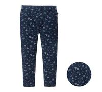 People Wear Organic Leggings, dunkelblau bedruckt, "Herbstblüten", Bio-Baumwolle 116