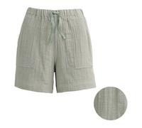 People Wear Organic Musselin Shorts, grün uni, Bio-Baumwolle L