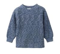 People Wear Organic Strick Pullover, blau mélange, Bio-Baumwolle 98/104