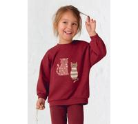 Weiches Sweatshirt Katzen bordeaux 98/104