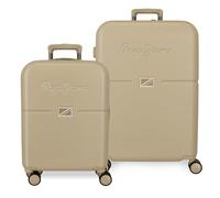 Pepe Jeans Accent Kabinenkoffer, beige, 55 x 40 x 20 cm, Koffer-Set