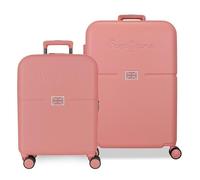 Pepe Jeans Accent Kofferset, Rosa, 55/70 cm, starr, 2,8 kg, TSA-Verschluss, ABS, 2,8 kg, 116 LExtensible Handgepäck von Joumma Bags, Rosa, Talla única, Koffer-Set