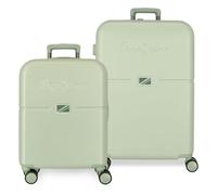 Pepe Jeans Accent Kofferset, schwarz, 55/70 cm, Harter ABS-Kunststoff, integrierter TSA-Verschluss, 116 l, 6,66 kg, 4 Doppelräder, Handgepäck, von Joumma Bags, Schwarz, Koffer-Set