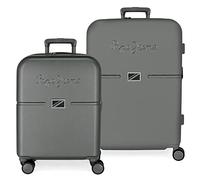 Pepe Jeans Accent Kofferset schwarz 55/70 cm starres ABS integrierter TSA-Verschluss 116L 7,54kg 4 Doppelrollen Handgepäck