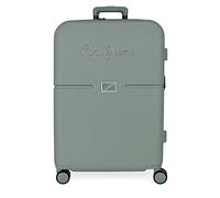 Pepe Jeans Accent Medium Koffer Grün 48x70x28 cm Starres ABS Integrierter TSA-Verschluss 79L 4,32 kg 4 Doppelrollen