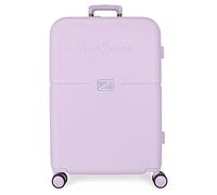 Pepe Jeans Accent Medium Koffer Lila 48x70x28 cm Starres ABS Integrierter TSA-Verschluss 79L 4,32 kg 4 Doppelrollen