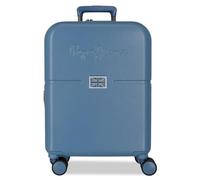 Pepe Jeans Accent Valise Cabine, Deux Fächer, aus widerstandsfähigem und leichtem Polypropylen, 4 Schwenkrollen, Sägereise mit laterale Kombination, Paar Joumma-Taschen, Jeansblau, Talla única, Valise