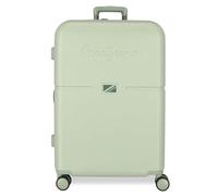 Pepe Jeans Accent Valise Cabine, Deux Fächer, aus widerstandsfähigem und leichtem Polypropylen, 4 Schwenkrollen, Sägereise mit laterale Kombination, Paar Joumma-Taschen, hellgrün, 48x70x28 cms, Valise