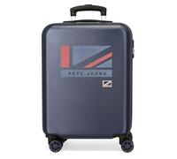 Pepe Jeans Aidan Kabinentrolley, blau, 38 x 55 x 20 cm, Hartplastik, seitlicher Kombinationsverschluss, 34, 2,74 kg, 4 Räder, Handgepäck