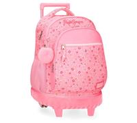 Pepe Jeans Alenka Rucksack, kompakt, 2 Räder, Rosa, 32 x 43 x 21 cm, Polyester, 28,9 l, von Joumma Bags, Rosa, Talla única, Kompakter Rucksack mit 2 Rädern