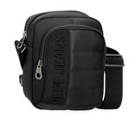 Pepe Jeans Ancor Umhängetasche klein, schwarz, 15 x 19,5 x 6 cm, Polyester, 1,76 l von Joumma Bags, Schwarz, Talla única, Kleine Umhängetasche