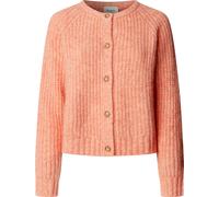 Strickjacke PEPE JEANS "ASHLEY CARDIGAN", Damen, Gr. XS, coral peach pink, Strick, Obermaterial: 65% Polyester, 28% Polyacryl, 5% Wolle, 2% Elasthan, meliert, hüftlang, Rundhals, Raglanärmel Rippstric