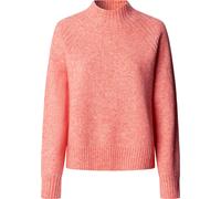 Strickpullover PEPE JEANS "ASHLEY PERKINS", Damen, Gr. L, rosa (coral peach pink), Strick, Obermaterial: 65% Polyester, 28% Polyacryl, 5% Wolle, 2% Elasthan, meliert, hüftbedeckend, hoch geschlossener