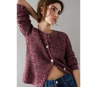 Strickpullover PEPE JEANS "cardigan ARIELA CARDIGAN", Damen, Gr. S, rot (berry rot), 70% Polyester, 25% Nylon, 5% Wolle, Pullover Strickpullover (70165543-S) berry rot