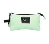 Pepe Jeans Aris Colorful Federmäppchen, dreifach, Grün, 22 x 12 x 5 cm, Polyester, von Joumma Bags, grün, Dreifachmäppchen