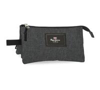 Pepe Jeans Aris Evergreen Dreifach-Federmäppchen, blau, Dreifaches Federmäppchen