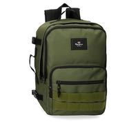 Pepe Jeans Aris Evergreen Rucksack für Notebook, 39,6 cm (15,6 Zoll), Khaki, 25 x 40 x 20 cm, Polyester, von Joumma Bags