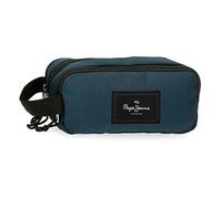 Pepe Jeans Aris Federmäppchen, dreifach, Blau, 22 x 10 x 9 cm, Polyester, blau, Dreifach-Etui