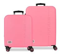 Pepe Jeans Aris Fuchsia Kofferset 55/68 cm Starres ABS Integriertes Kombinationsschloss 109L 6.08kg 4 Doppelräder ausziehbares Handgepäck von Joumma Bags
