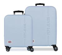 Pepe Jeans Aris Kofferset, hellblau, 55/68 cm, ABS, integrierter Kombinationsverschluss, 109 l, 6,08 kg, 4 Doppelrollen, ausziehbar, Handgepäck von Joumma Bags