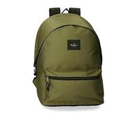 Pepe Jeans Aris Laptop-Rucksack, Doppelfach, 31 x 44 x 15 cm, Polyester, 20,46 l, grün, Talla única, Laptoprucksack mit doppeltem Fach