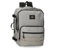 Pepe Jeans Aris Rucksack für Laptop, Doppelfach, tragbar, 31 x 44 x 17,5 cm, Schulrucksack, Polyester, von Joumma Bags, grau, 25cm x 40cm x 20cm, Rucksack mit Kabine