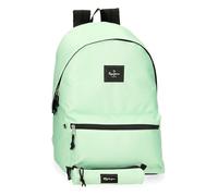 Pepe Jeans Aris Colorful Laptop-Rucksack mit Doppelfach, 39,6 cm (15,6 Zoll), Grün, 31 x 44 x 17,5 cm, Polyester, von Joumma Bags, grün, Laptop-Rucksack mit Zwei Fächern