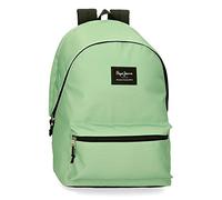 Pepe Jeans Aris Rucksack für Laptop und Schultasche 15,6 Zoll, grün, 31 x 44 x 17,5 cm, Polyester, 30,01 l, grün, Rucksack für Laptop + Federmäppchen für die Schule