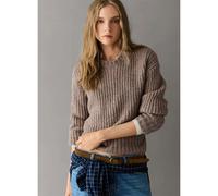 Strickpullover PEPE JEANS "ASHLEY CREW", Damen, Gr. L, beige (schwarz stone beige), Strick, Obermaterial: 65% Polyester, 28% Polyacryl, 5% Wolle, 2% Elasthan, unifarben, hüftbedeckend, Rundhals, Rippb