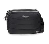Pepe Jeans Aura Umhängetasche mit Zwei Fächern, Schwarz, 24 x 16 x 9 cm, Polyester von Joumma Bags