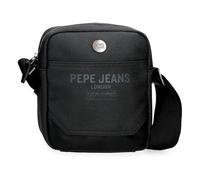 Pepe Jeans Berwick Kleine Schultertasche, Schwarz, 15 x 19,5 x 6 cm, PU und Polyester, 1.76L von Joumma Bags