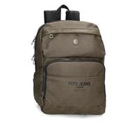 Pepe Jeans Berwick Lässiger Laptop-Rucksack 13.3 inch Grün 25x37x12 cm PU und Polyester 11.1L von Joumma Bags