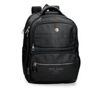 Pepe Jeans Berwick Laptop-Rucksack 15.6 "Zoll Schwarz 33x42x17 cm PU und Polyester 23.56L von Joumma Bags
