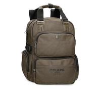 Pepe Jeans Berwick Rucksack mit zwei Fächern, anpassbar, Khaki, 28 x 40 x 16 cm, PU und Polyester, 17.92L by Joumma Bags