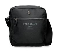 Pepe Jeans Berwick Schultertasche Schwarz Tablet-Halter 23x27x7 cm PU und Polyester 4.35L by Joumma Bags