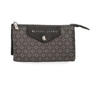 Pepe Jeans Bethany Geldbörse mit DREI Fächern, Schwarz, 17,5 x 9,5 x 2 cm Kunstleder, Schwarz, Talla única, Geldbörse mit DREI Fächern