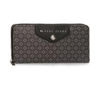 Pepe Jeans Bethany Geldbörse mit Kartenhalter, Schwarz, 19,5 x 10 x 2 cm Kunstleder, Schwarz, Talla única, Brieftasche mit Kartenfach