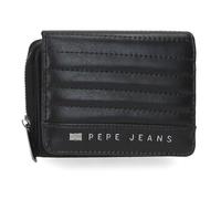 Pepe Jeans Biker Geldbörse mit Geldbörse, schwarz, 10 x 8 x 3 cm, Polyester, mit Details aus Kunstleder von Joumma Bags, Schwarz, Talla única, Brieftasche mit Geldbörse