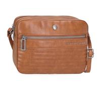 Pepe Jeans Biker Umhängetasche mit Zwei Fächern, Braun, 24 x 16 x 9 cm, Polyester mit Details aus Kunstleder von Joumma Bags, braun, Talla única, Umhängetasche mit Zwei Fächern