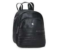 Pepe Jeans Biker lässiger Rucksack, Schwarz, 21 x 27,5 x 10 cm, Polyester mit Kunstlederdetails, 5,4 l von Joumma Bags