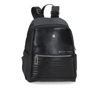 Pepe Jeans Biker Rucksack Casual Schwarz 25 x 35 x 13 cm Polyester mit Details aus Kunstleder 11,38 l von Joumma Bags, Schwarz, Talla única, Lässiger Rucksack
