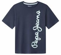 Pepe Jeans Boy's Waldo T-Shirt, Blau (Navy), 10