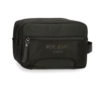 Pepe Jeans Bromley Kulturbeutel, zwei Fächer, anpassbar, Schwarz, 26 x 16 x 12 cm, Polyester, Schwarz, Talla única, Kulturbeutel mit zwei Fächern, anpassbar