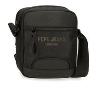 Pepe Jeans Bromley Messengerhülle Schwarz 17x22x7,5 cm Polyester, Schwarz, Talla única, Umhängetasche