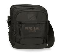 Pepe Jeans Bromley Umhängetasche, groß, Schwarz, 22 x 27 x 8 cm, Polyester, Schwarz, Talla única, Große Umhängetasche